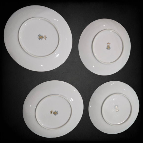 1960s Noritake Bellemead Salad Plates Set of 4 Floral Porcelain with Silver Trim - Picture 4 of 11